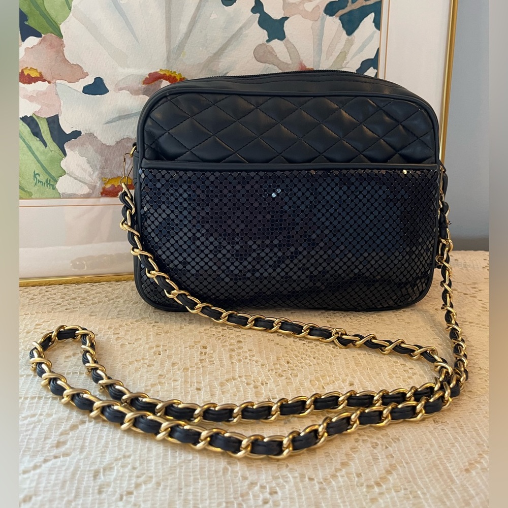 Vintage Navy Mesh Shoulder Purse